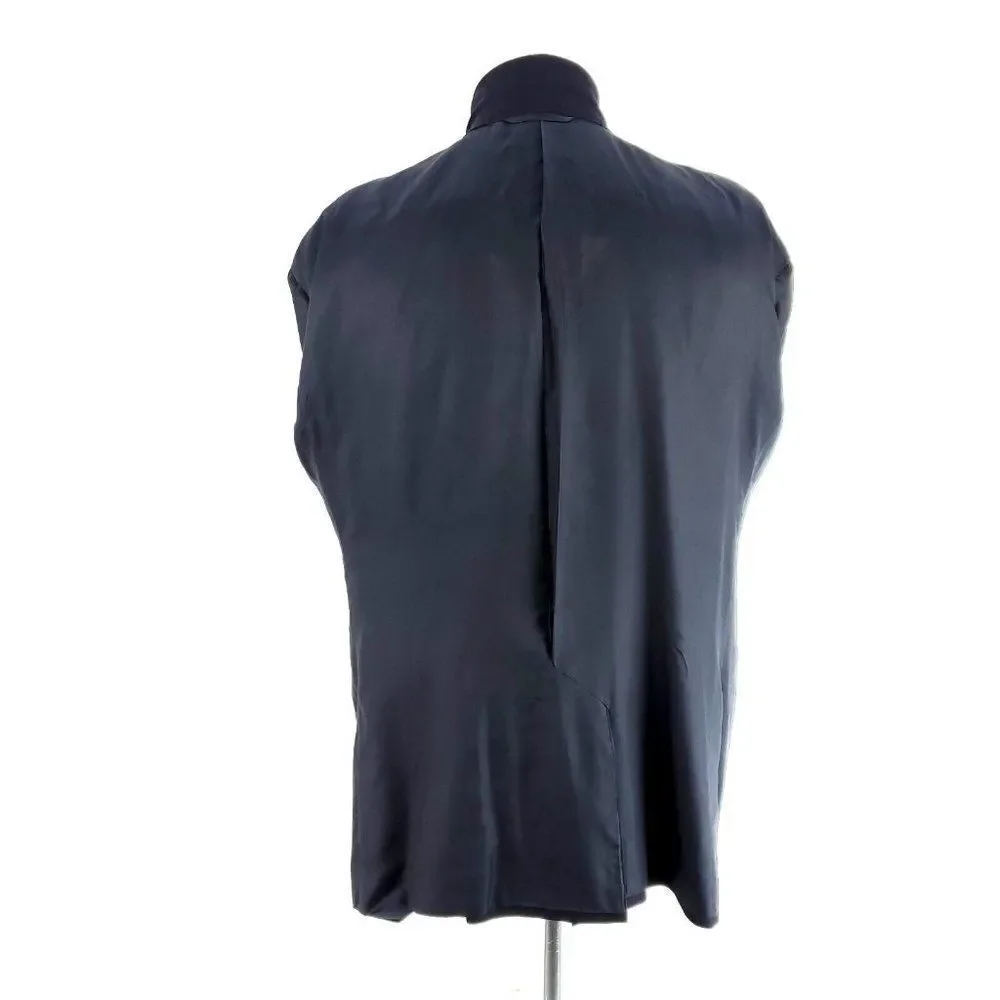 Hickey Freeman Bespoke Wool 2 Button Blazer 46R Blue Herringbone‎